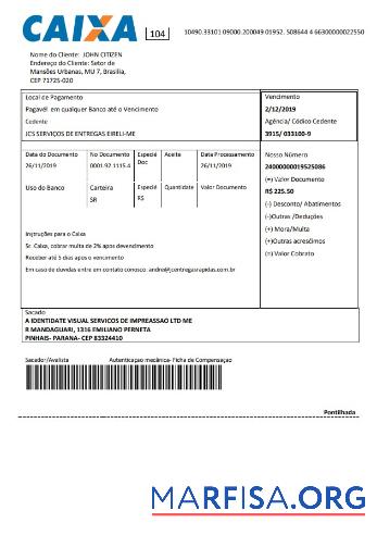 Downloadable Brazil Caixo bank statement word example